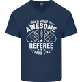 This Is What an Awesome Referee Looks Like Mens V-Neck Cotton T-Shirt Navy Blue