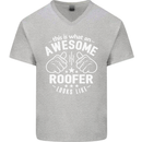 This Is What an Awesome Roofer Looks Like Mens V-Neck Cotton T-Shirt Sports Grey