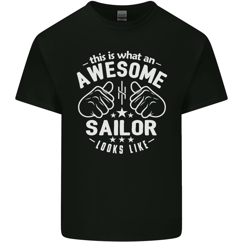 This Is What an Awesome Sailor Looks Like Mens Cotton T-Shirt Tee Top Black