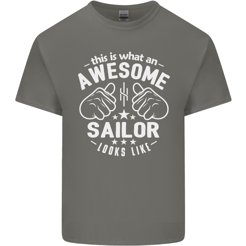 This Is What an Awesome Sailor Looks Like Mens Cotton T-Shirt Tee Top Charcoal