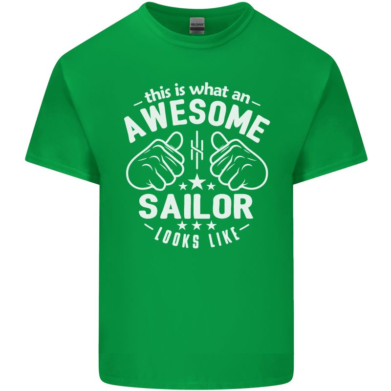 This Is What an Awesome Sailor Looks Like Mens Cotton T-Shirt Tee Top Irish Green