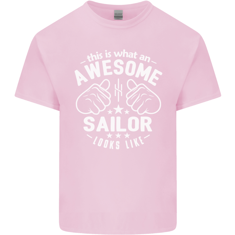 This Is What an Awesome Sailor Looks Like Mens Cotton T-Shirt Tee Top Light Pink