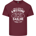 This Is What an Awesome Sailor Looks Like Mens Cotton T-Shirt Tee Top Maroon