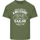 This Is What an Awesome Sailor Looks Like Mens Cotton T-Shirt Tee Top Military Green