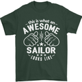 This Is What an Awesome Sailor Looks Like Mens T-Shirt Cotton Gildan Forest Green