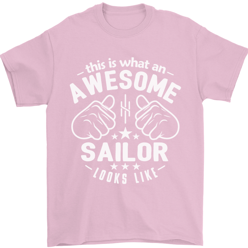 This Is What an Awesome Sailor Looks Like Mens T-Shirt Cotton Gildan Light Pink