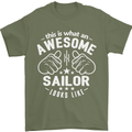 This Is What an Awesome Sailor Looks Like Mens T-Shirt Cotton Gildan Military Green