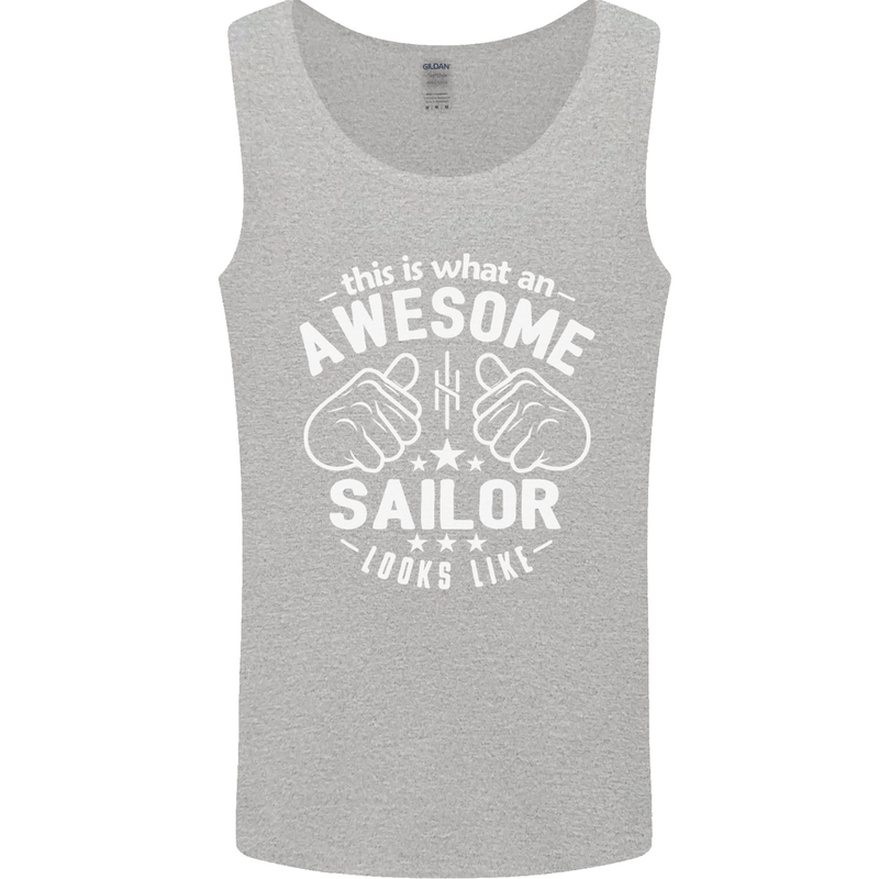 This Is What an Awesome Sailor Looks Like Mens Vest Tank Top Sports Grey