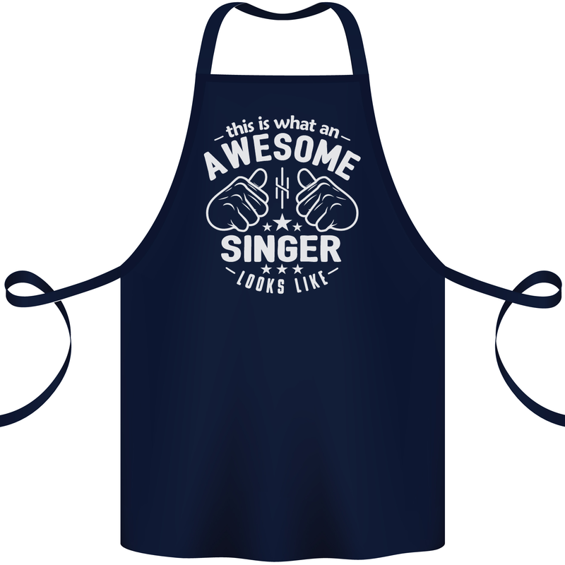 This Is What an Awesome Singer Looks Like Cotton Apron 100% Organic Navy Blue