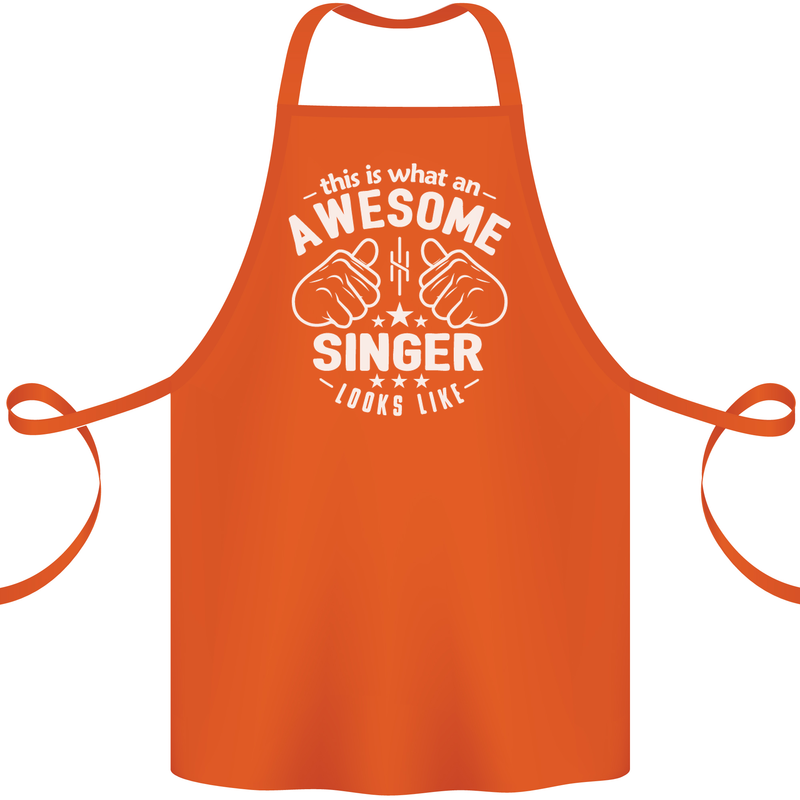 This Is What an Awesome Singer Looks Like Cotton Apron 100% Organic Orange