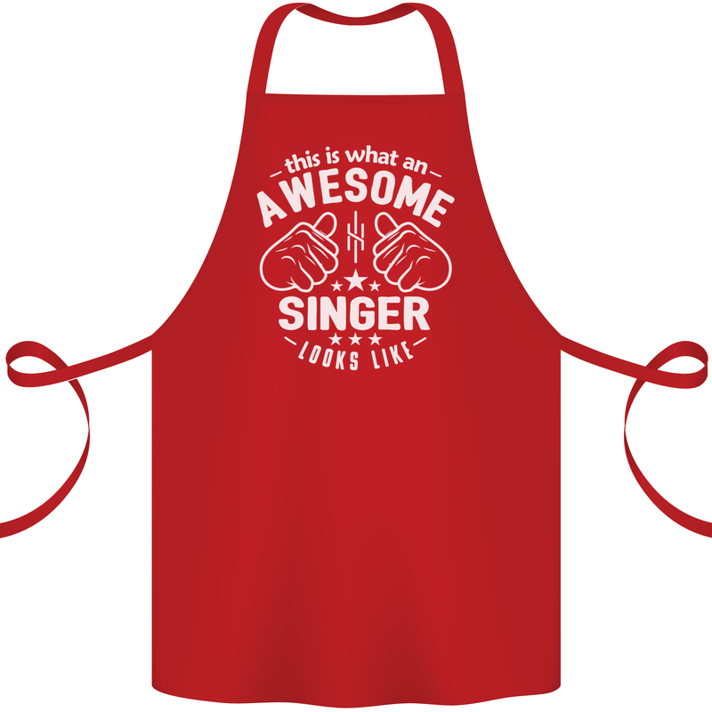 This Is What an Awesome Singer Looks Like Cotton Apron 100% Organic Red