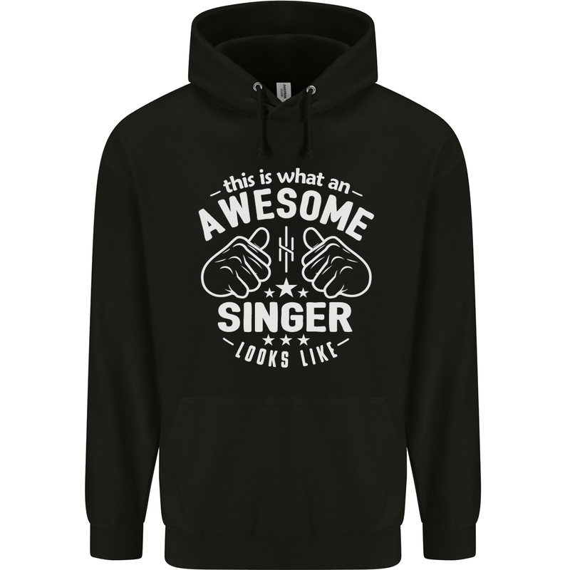 This Is What an Awesome Singer Looks Like Mens 80% Cotton Hoodie Black