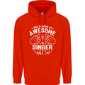 This Is What an Awesome Singer Looks Like Mens 80% Cotton Hoodie Bright Red
