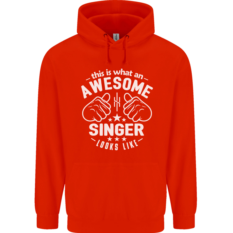 This Is What an Awesome Singer Looks Like Mens 80% Cotton Hoodie Bright Red