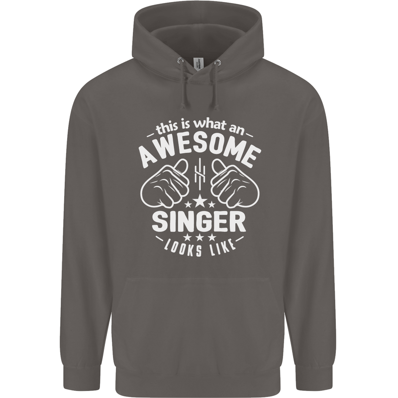 This Is What an Awesome Singer Looks Like Mens 80% Cotton Hoodie Charcoal