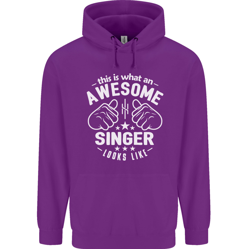 This Is What an Awesome Singer Looks Like Mens 80% Cotton Hoodie Purple