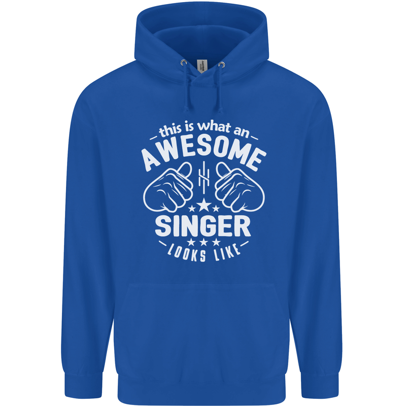 This Is What an Awesome Singer Looks Like Mens 80% Cotton Hoodie Royal Blue