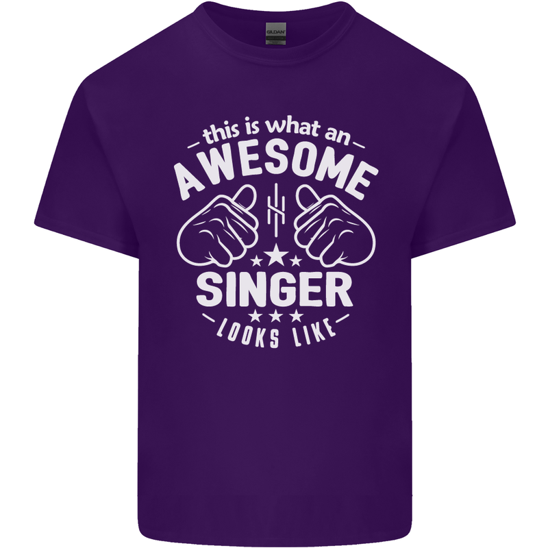 This Is What an Awesome Singer Looks Like Mens Cotton T-Shirt Tee Top Purple