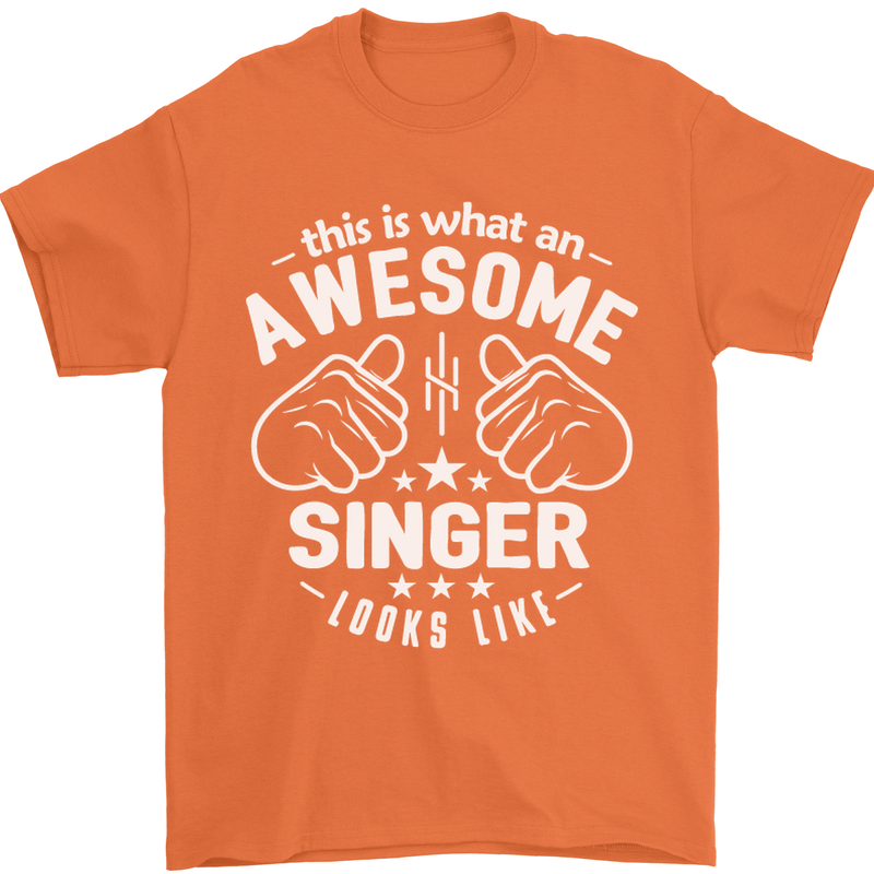 This Is What an Awesome Singer Looks Like Mens T-Shirt Cotton Gildan Orange
