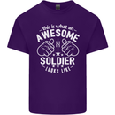 This Is What an Awesome Soldier Looks Like Mens Cotton T-Shirt Tee Top Purple