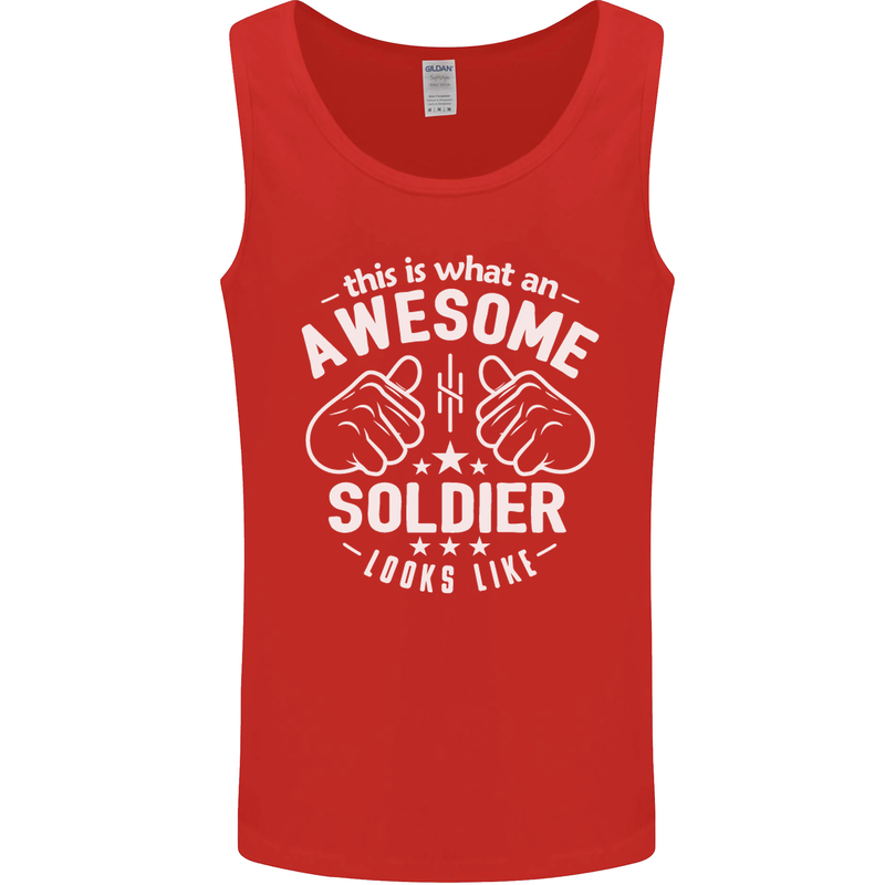 This Is What an Awesome Soldier Looks Like Mens Vest Tank Top Red