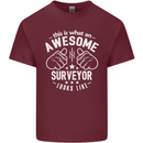 This Is What an Awesome Surveyor Looks Like Mens Cotton T-Shirt Tee Top Maroon