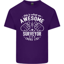 This Is What an Awesome Surveyor Looks Like Mens Cotton T-Shirt Tee Top Purple