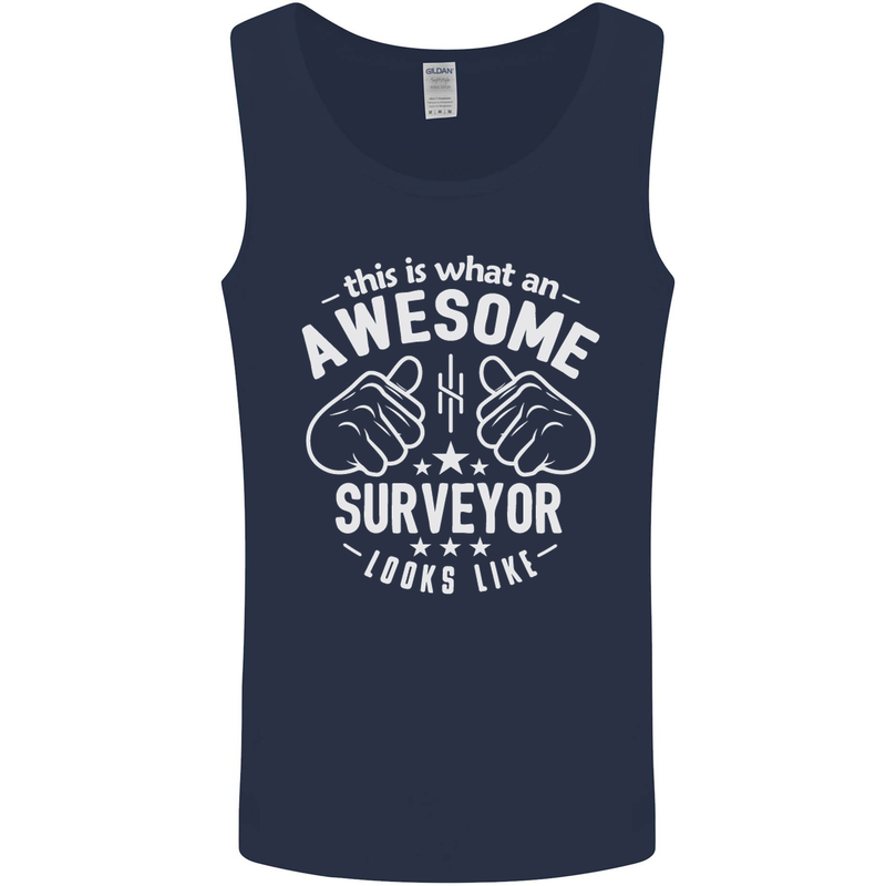 This Is What an Awesome Surveyor Looks Like Mens Vest Tank Top Navy Blue