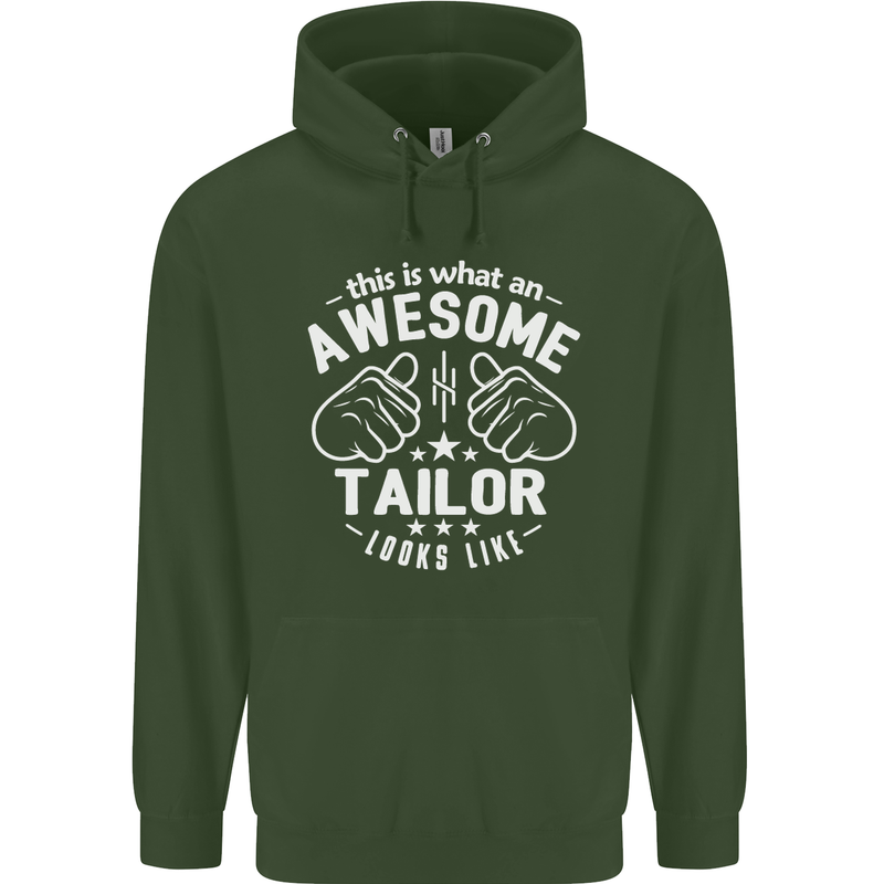 This Is What an Awesome Tailor Looks Like Mens 80% Cotton Hoodie Forest Green