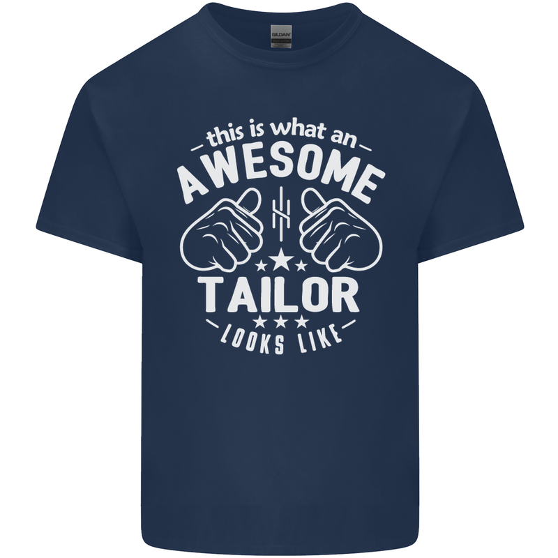 This Is What an Awesome Tailor Looks Like Mens Cotton T-Shirt Tee Top Navy Blue