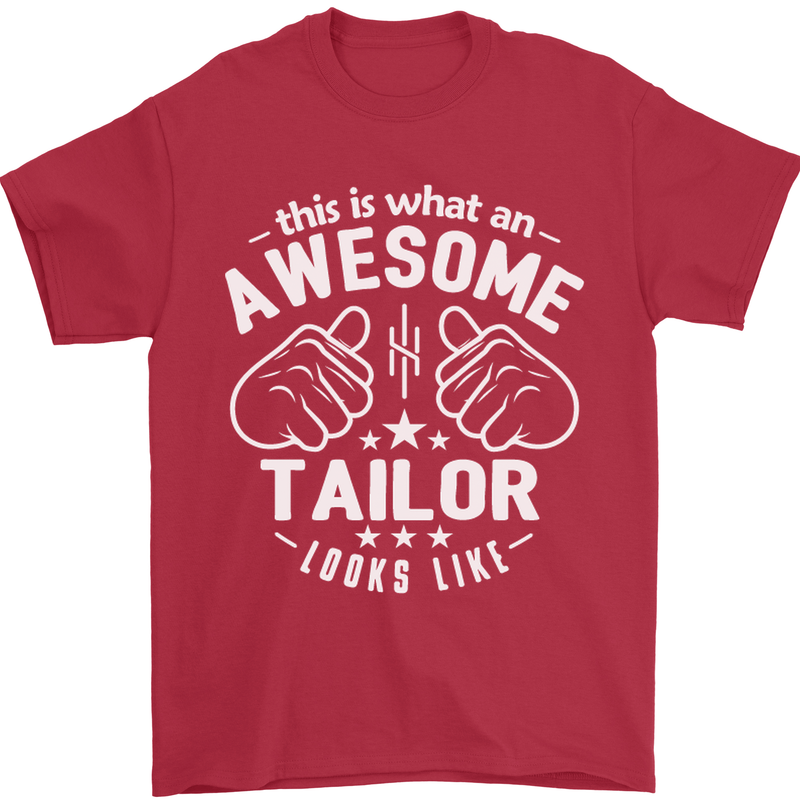 This Is What an Awesome Tailor Looks Like Mens T-Shirt Cotton Gildan Red