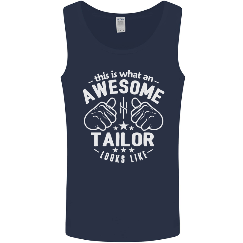 This Is What an Awesome Tailor Looks Like Mens Vest Tank Top Navy Blue