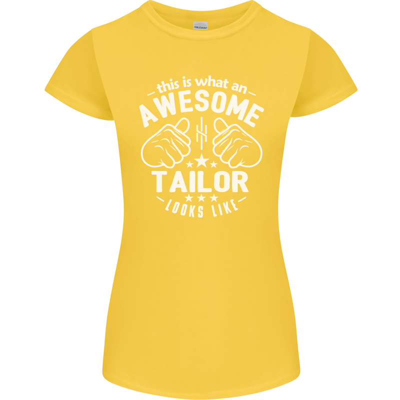 This Is What an Awesome Tailor Looks Like Womens Petite Cut T-Shirt Yellow