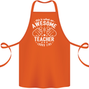 This Is What an Awesome Teacher Looks Like Cotton Apron 100% Organic Orange