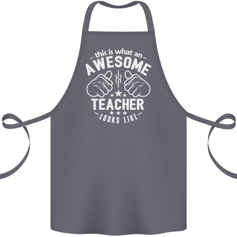This Is What an Awesome Teacher Looks Like Cotton Apron 100% Organic Steel