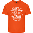 This Is What an Awesome Teacher Looks Like Mens Cotton T-Shirt Tee Top Orange