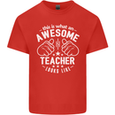 This Is What an Awesome Teacher Looks Like Mens Cotton T-Shirt Tee Top Red