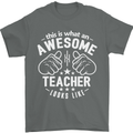 This Is What an Awesome Teacher Looks Like Mens T-Shirt Cotton Gildan Charcoal