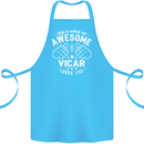 This Is What an Awesome Vicar Looks Like Cotton Apron 100% Organic Turquoise