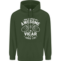 This Is What an Awesome Vicar Looks Like Mens 80% Cotton Hoodie Forest Green