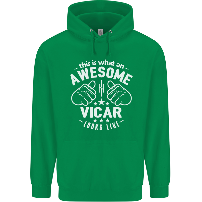 This Is What an Awesome Vicar Looks Like Mens 80% Cotton Hoodie Irish Green