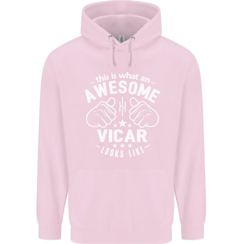 This Is What an Awesome Vicar Looks Like Mens 80% Cotton Hoodie Light Pink