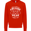 This Is What an Awesome Vicar Looks Like Mens Sweatshirt Jumper Bright Red