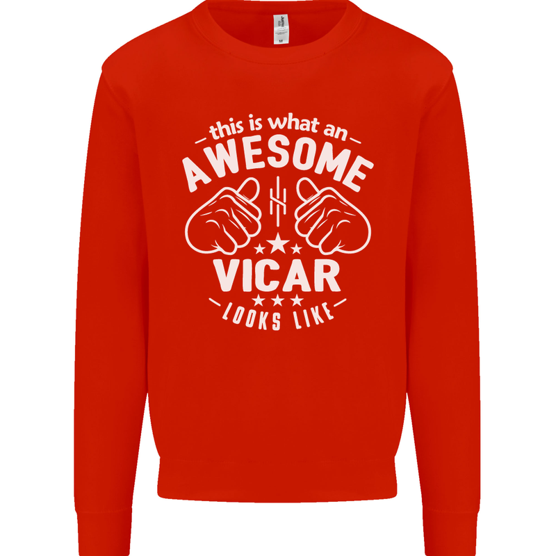 This Is What an Awesome Vicar Looks Like Mens Sweatshirt Jumper Bright Red