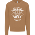 This Is What an Awesome Vicar Looks Like Mens Sweatshirt Jumper Caramel Latte