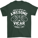 This Is What an Awesome Vicar Looks Like Mens T-Shirt Cotton Gildan Forest Green