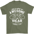 This Is What an Awesome Vicar Looks Like Mens T-Shirt Cotton Gildan Military Green