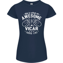 This Is What an Awesome Vicar Looks Like Womens Petite Cut T-Shirt Navy Blue
