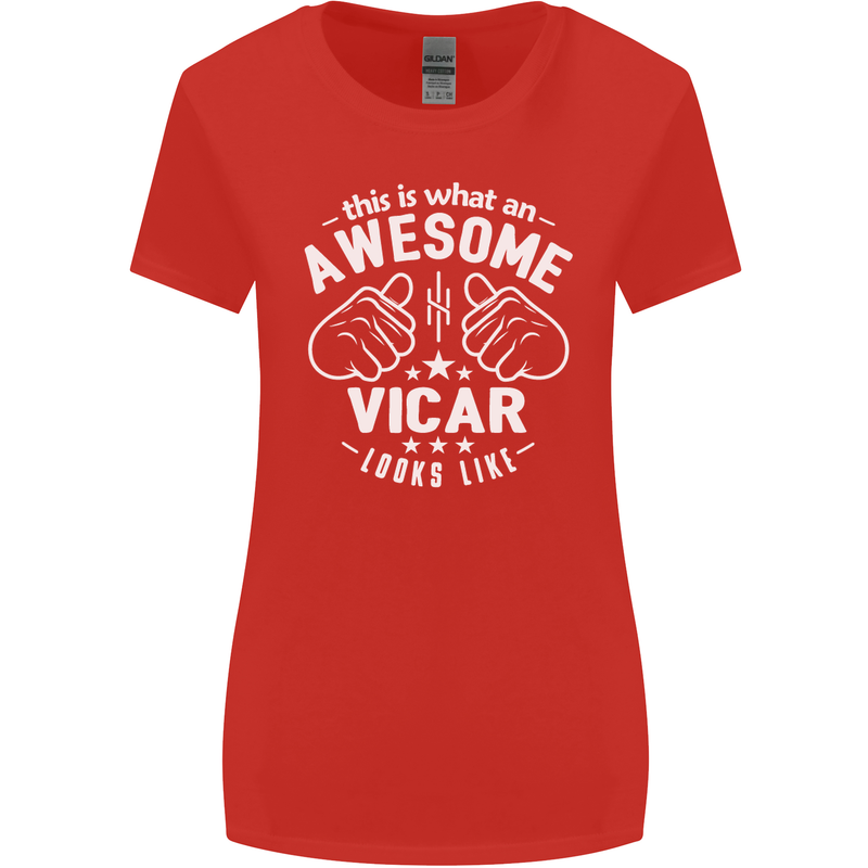 This Is What an Awesome Vicar Looks Like Womens Wider Cut T-Shirt Red