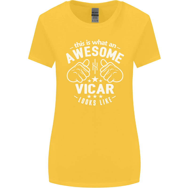 This Is What an Awesome Vicar Looks Like Womens Wider Cut T-Shirt Yellow